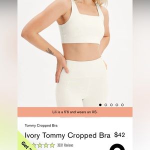 Girlfriend Collective tommy bra, Ivory- free w/ any purchase just add to bundle